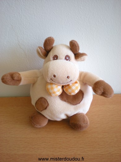 Doudou Vache Priscilla larsen Beige marron Tout petit modèle