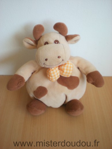 Doudou Vache Priscilla larsen Beige taches marron 