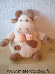 Doudou Vache Priscilla larsen Beige taches marron noeud vichy orange Pas d'étiquette de marque, marque priscilla larsen ou jollybaby??