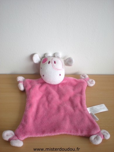 Doudou Vache Siplec Rose cocard rose 