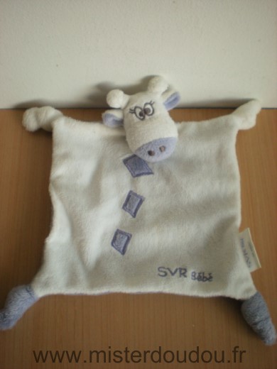 Doudou Vache Svr laboratoires Blanc mauve svr bebe 