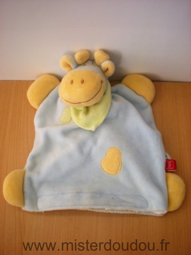 Doudou Vache Tex Bleu jaune 