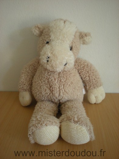 Doudou Vache Tiamo Beige blanc 