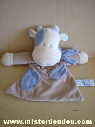 Doudou Vache Tiamo Beige bleu écru 