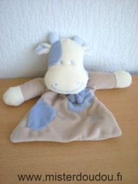 Doudou Vache Tiamo Beige mauve echarpe mauve 