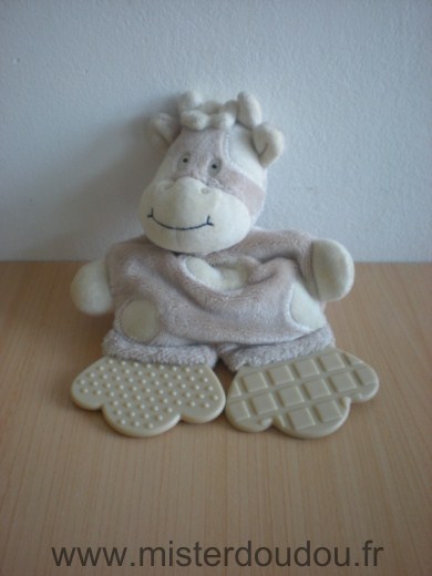 Doudou Vache Tigex Beige avec annaux dentaires 