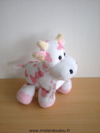 Doudou Vache Zara kids Blanc rose 