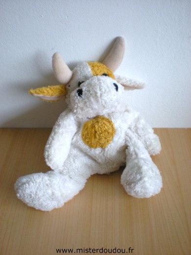 Doudou Vache - marque non connue - Blanc beige 