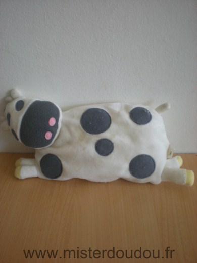Doudou Vache 0 Blanche rond gris 