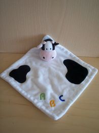 Doudou Vache - marque non connue - Noir et blanc lettres a b c 