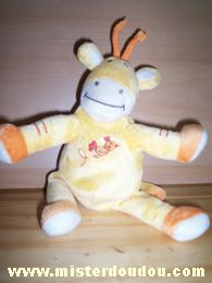 Doudou Zébre Amtoys Jaune orange Vache ou zèbre 
sans étiquette