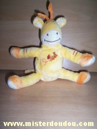 Doudou Zébre Amtoys Jaune orange 