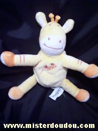 Doudou Zébre Bébérêve Orange jaune 