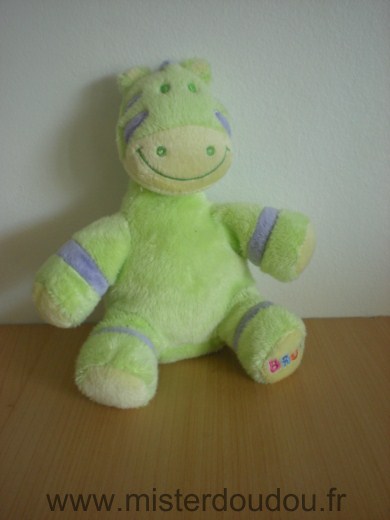 Doudou Zébre Bruin Vert mauve 