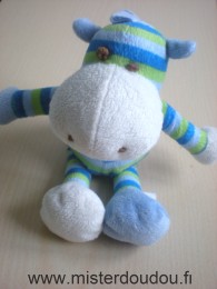 Doudou Zébre Eveil et jeux Rayé bleu vert Cheval ou zèbre fnac eveil et jeux