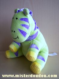 Doudou Zébre Toys r us Vert violet jaune 