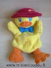 Canard-Chicco-Jaune-orange-chapeau-chicco-rouge-noeud-bleu