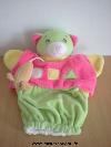 Chat-Nounours-Vert--jaune-rose-avec-souris-marron