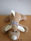Chien-0-Beige-avec-nez-oreilles-queue-ecrus-et--foulard-en-tissus-carreaux-Billes-noires-pour-les-yeux