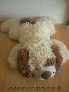 Chien-Afibel-Peluche-beige-coccard-et-oreilles-marron