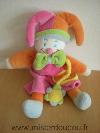 Clown-Jollybaby-Rose-orange-noeud-vert