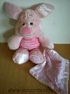 Cochon-Disney-Porcinet-rose-mouchoir-vichy-rose-liseret-satin-rose