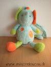 Elephant-Babyclub-Bleu-orange-vert-Tres-bon-etat-general-sauf-boite-musical-ne-fonctionne-plus-(plus-de-ficelle)