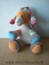 Girafe-Happy-horse-Ecru-rouge-orange-Oreilles-et-bras-en-tricot