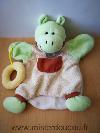 Hippopotame-Doudou-et-compagnie-Beige-vert-marron-anneau-jaune