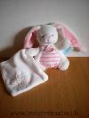 Lapin-Baby-nat-Blanc-raye-rose-mouchoir-blanc-fleur