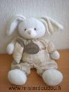 Lapin-Baby-nat-Tricot-blanc-tissus-marron-clair-a-carreaux-Tissus-bouloche