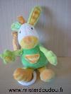 Lapin-Babyclub-Vert-jaune-blanc-Ficelle-dessus-la-tete-coupee.