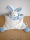 Lapin-Corine-de-farme-Blanc-bleu-Doudou-semi-plat