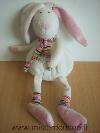 Lapin-Cp-international-Blanc-rose-echarpe-rayee-fleurs