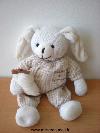 Lapin-Doudou-et-compagnie-Beige-blanc-avec-coussin-tissus-en-tricot