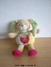 Lapin-Doudou-et-compagnie-Beige-blanc-jaune-oreilles-vertes