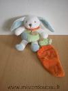 Lapin-Doudou-et-compagnie-Blanc-bleu-vert-tenant-carotte