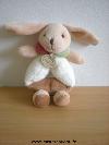 Lapin-Doudou-et-compagnie-Ecru-beige-col-rouge-et-vert