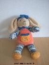 Lapin-Doudou-et-compagnie-Orange-bleu-marine-Jambes-et-bras-en-tricot