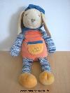 Lapin-Doudou-et-compagnie-Orange-bleu-pattes-en-tricot-Grand-modele