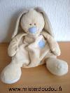 Lapin-Jollybaby-Bloupi-beige-marron-piece-bleue-Grand-modele