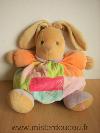 Lapin-Kaloo-Beige-orange-bleu-rose-123-Une-tache-de-feutre-marron-sur-la-main-et-une-sur-l-oreille