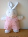 Lapin-Klorane-Blanc-robe-rose-Tissus-un-peu-bouloche