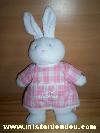 Lapin-Klorane-Blanc-rose-Inscription-sur-tablier-carreaux-rose-:--j-aime-les-calins-