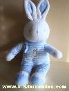 Lapin-Klorane-Bleu-raye-blanc-echarpe-bleue-Tout-en-velour