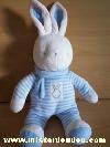 Lapin-Klorane-Raye-bleu-et-blanc-Modele-entierement-en-velour