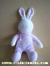 Lapin-Klorane-Raye-rose-blanc-echarpe-rose-Tout-en-velours