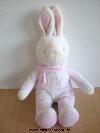 Lapin-Klorane-Raye-rose-blanc-echarpe-rose-Tout-en-velours