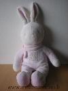 Lapin-Klorane-Raye-rose-blanc-tout-en-velour