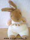 Lapin---Marque-non-connue---En-tissus-eponge-jaune-et-peluche-marron